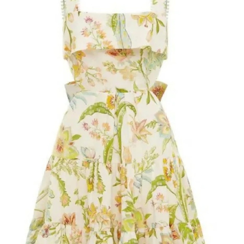 ALEMAIS Ira Linen open back mini dress